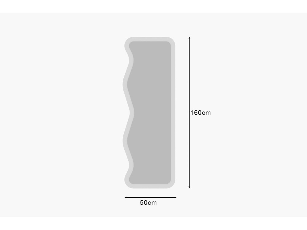 Specchio in legno "Asel" - 50 x 160 cm - Bianco