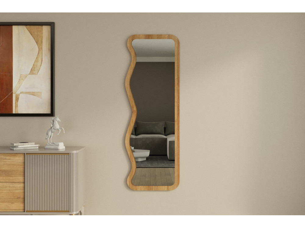 Specchio in legno "Asel" - 50 x 160 cm - Beige