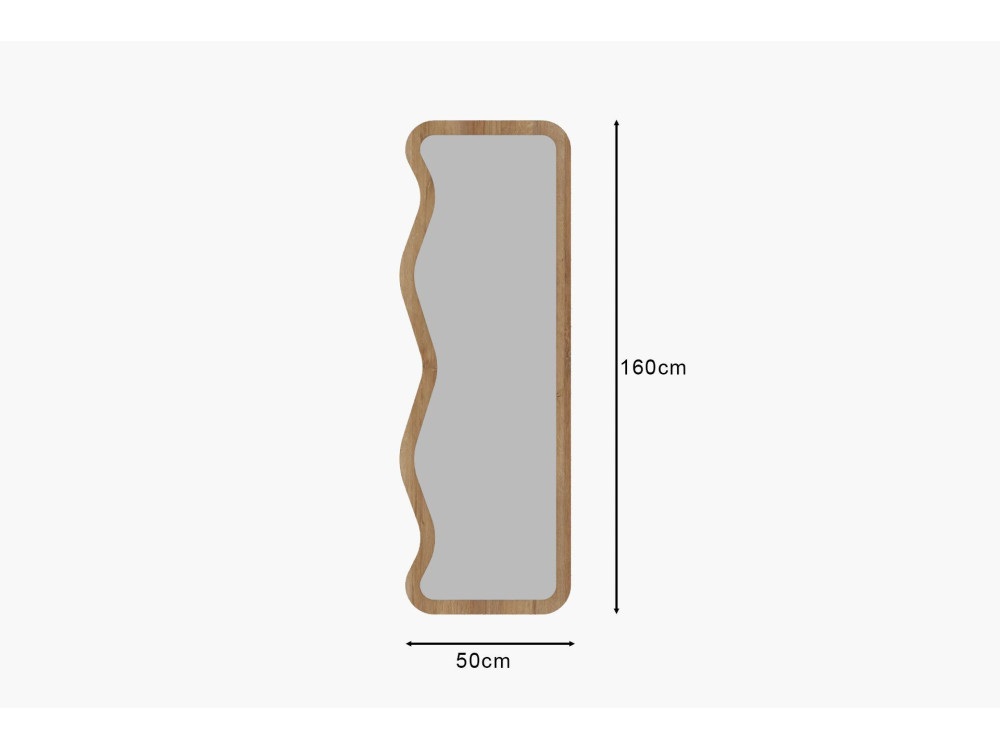 Specchio in legno "Asel" - 50 x 160 cm - Beige