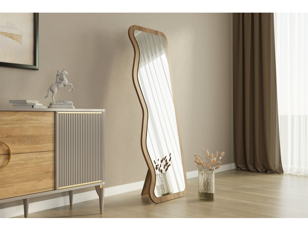 Specchio in legno "Asel" - 50 x 160 cm - Marrone