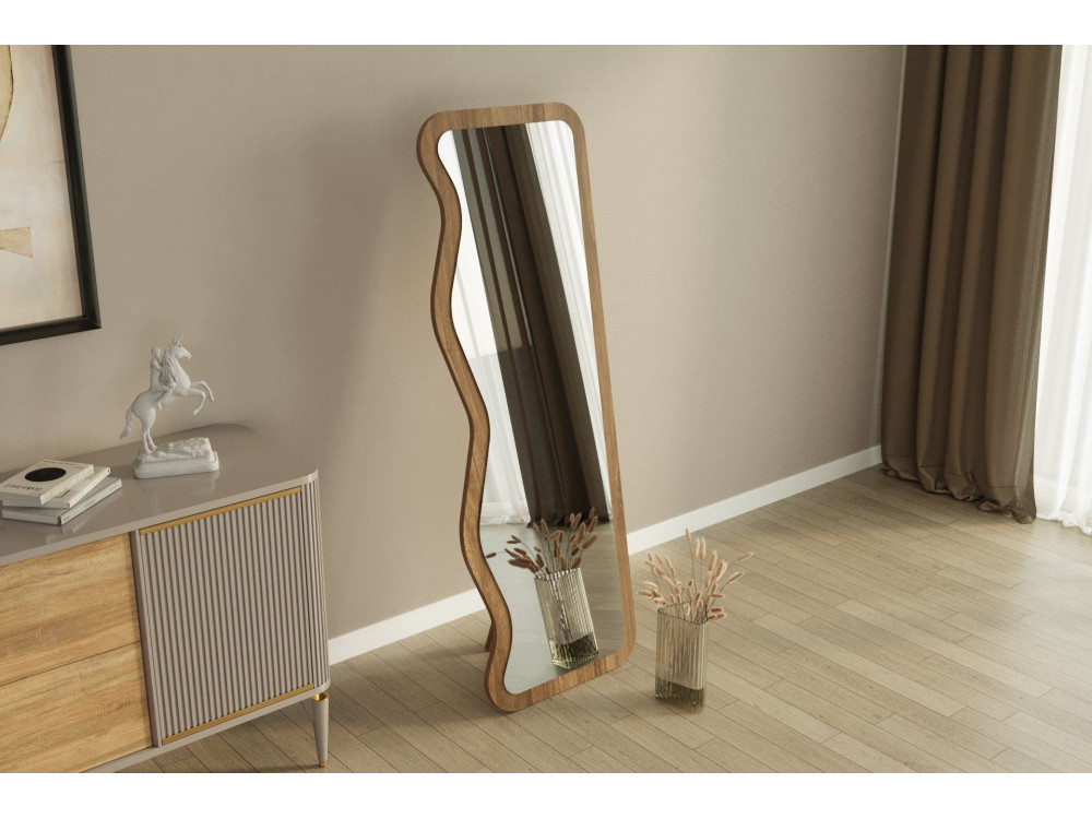 Specchio in legno "Asel" - 50 x 160 cm - Marrone