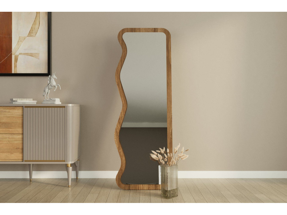 Specchio in legno "Asel" - 50 x 160 cm - Marrone