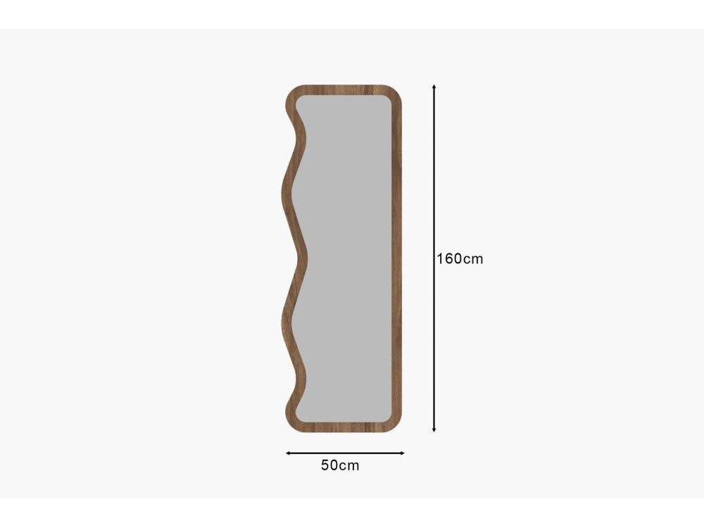 Specchio in legno "Asel" - 50 x 160 cm - Marrone