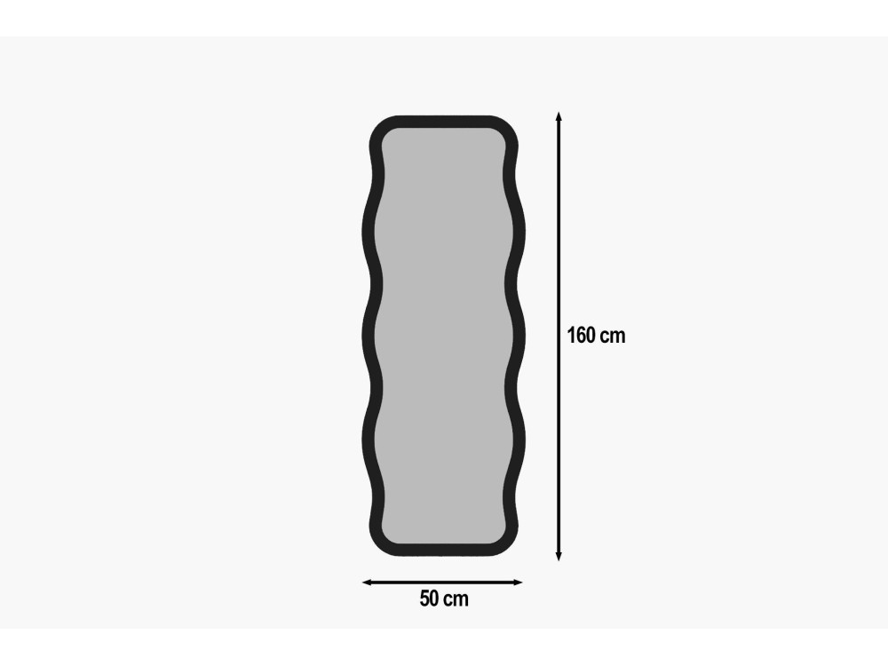 Specchio in legno "Aror" 50 x 2,2 x 160 cm - Nero