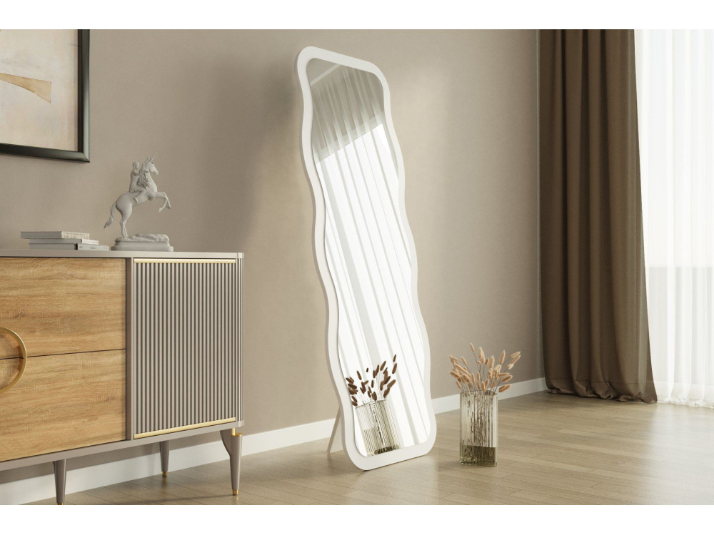 Specchio in legno "Aror" - 50 x 160 cm - Bianco