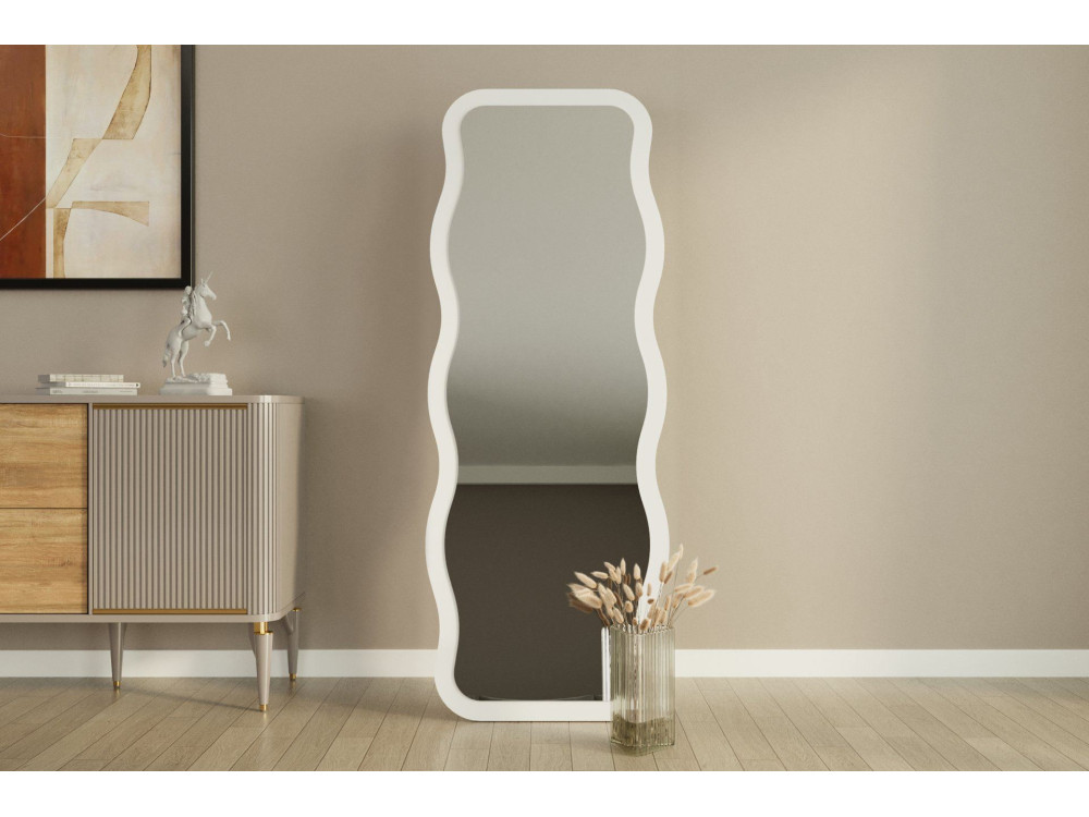 Specchio in legno "Aror" - 50 x 160 cm - Bianco