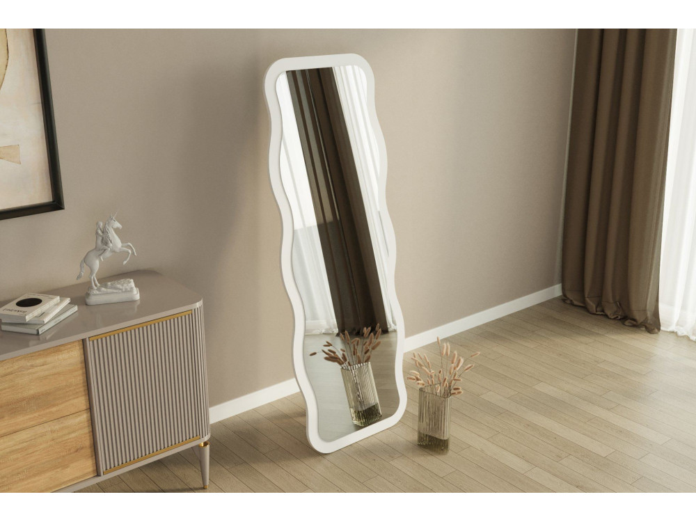 Specchio in legno "Aror" - 50 x 160 cm - Bianco