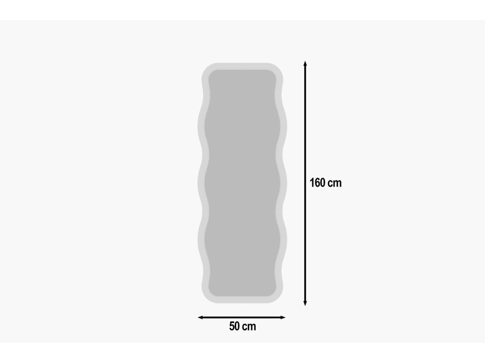 Specchio in legno "Aror" - 50 x 160 cm - Bianco