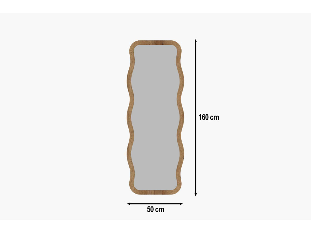 Specchio in legno "Aror" - 50 x 160 cm - Beige