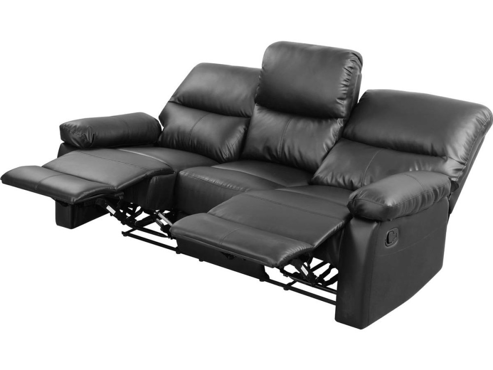 Divano reclinabile "Lincoln" - 197 x 89 x 103 cm - 3 posti - Grigio