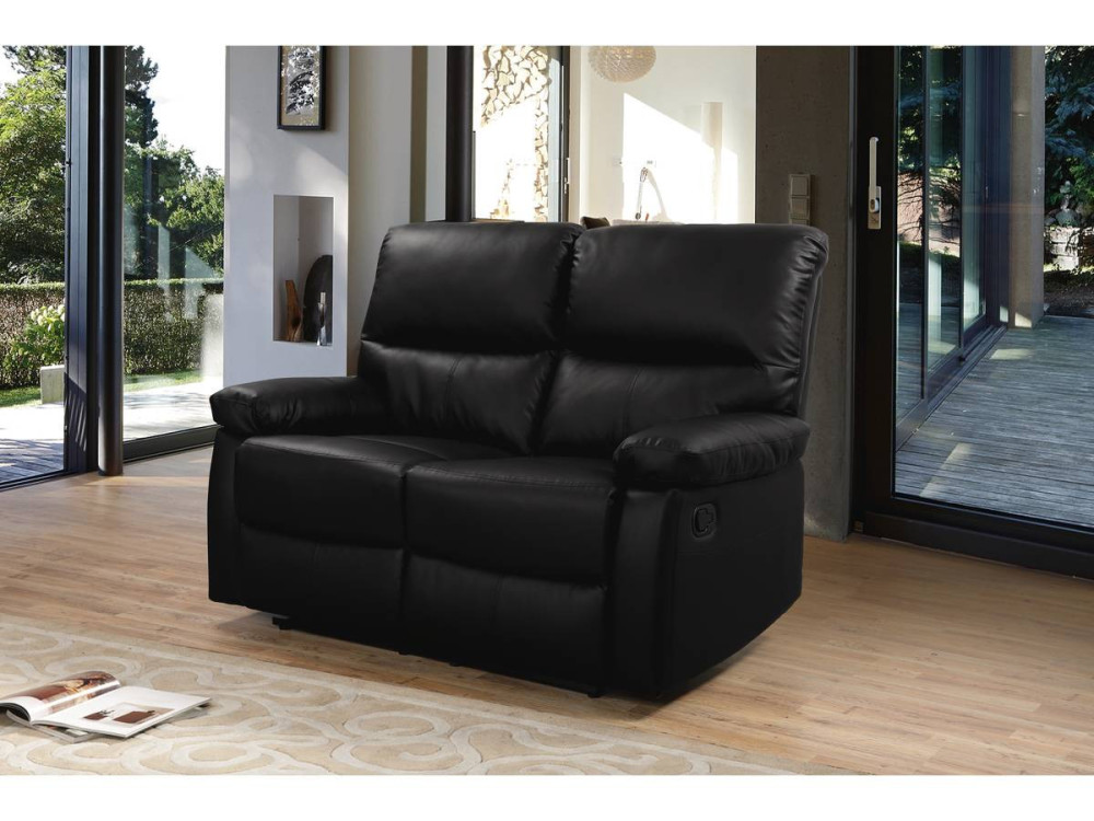 Divano "Lincoln" - 147 x 89 x 103 cm - 2 posti - Nero