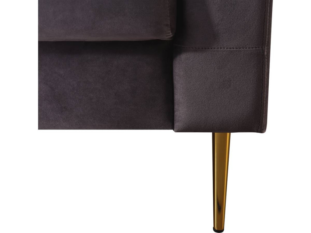 Divano fisso in velluto "Bruce" - 196 x 76 x 82 cm - 3 posti a sedere - Grigio