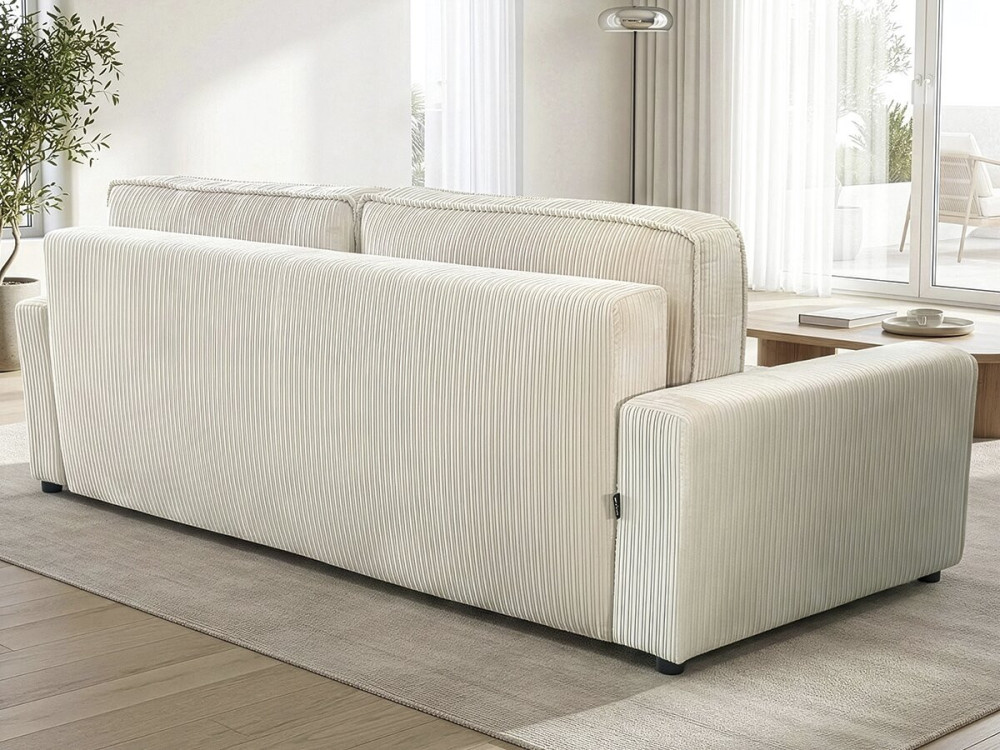 Divano letto in velluto a coste "Montaigne" - 3 posti - Beige