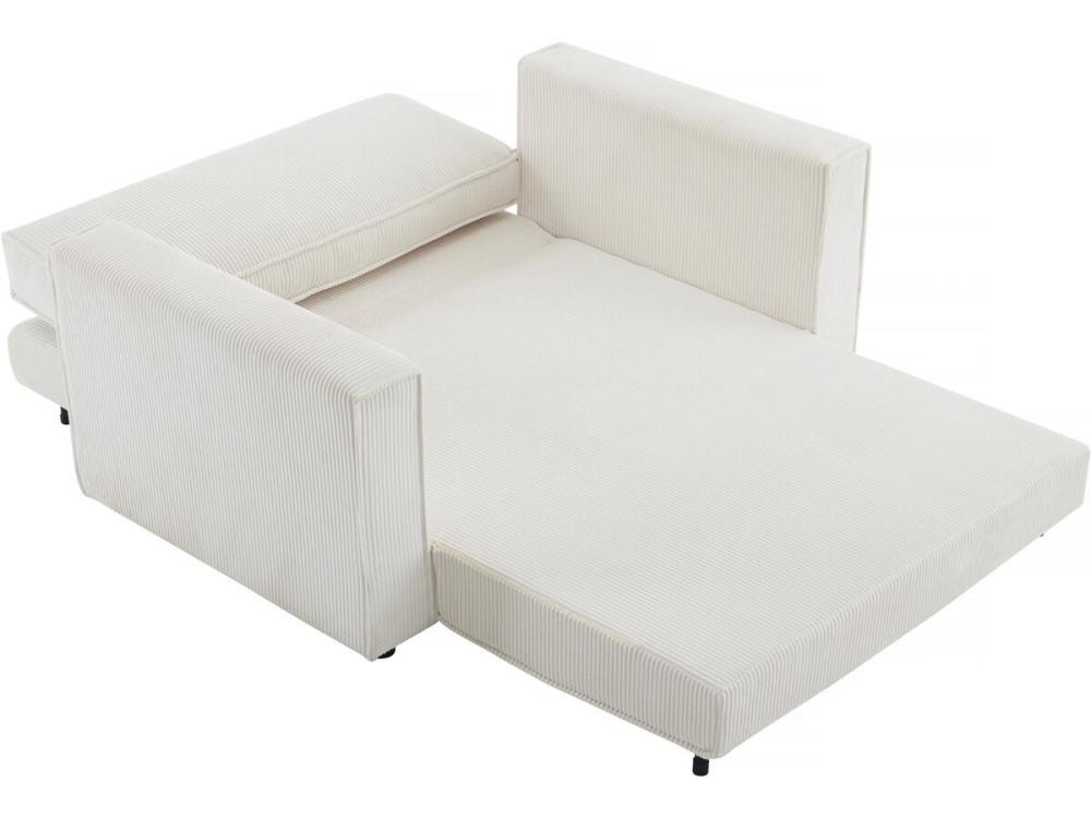 Divano letto posti in velluto a coste "Grenelle" - 2 posti - Beige