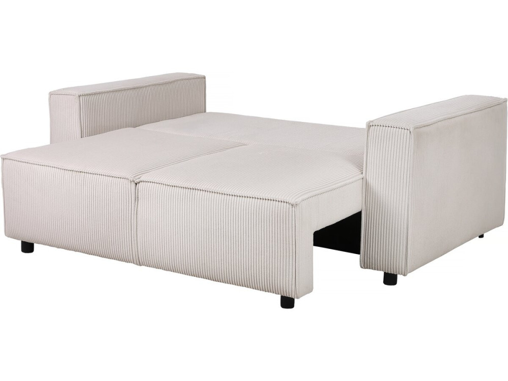 Divano letto in velluto a coste dritte “Montaigne S” - 3 posti - Beige