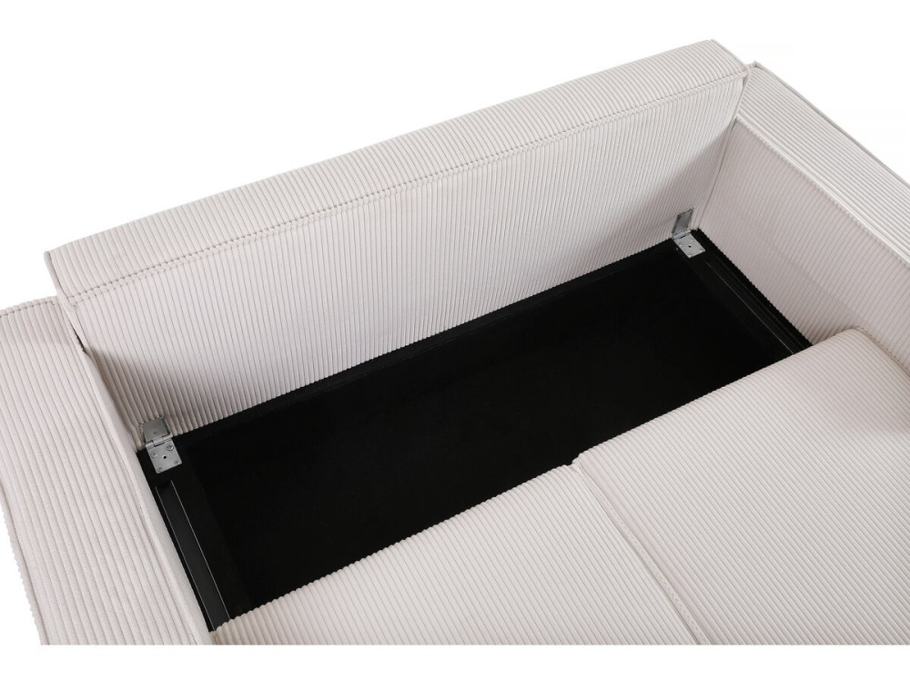 Divano letto in velluto a coste dritte “Montaigne S” - 3 posti - Beige