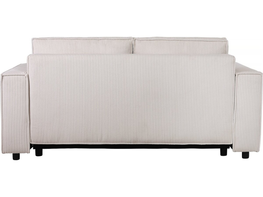 Divano letto in velluto a coste dritte “Montaigne S” - 3 posti - Beige