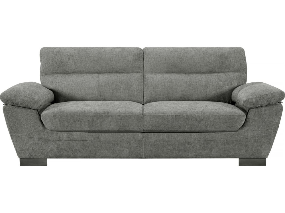 Divano fisso in tessuto "Dallas" - 210 X 88 X 90 cm - 3 posti - Grigio
