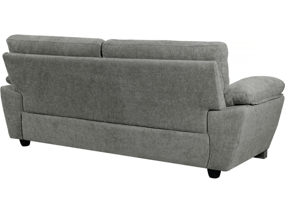 Divano fisso in tessuto "Dallas" - 210 X 88 X 90 cm - 3 posti - Grigio