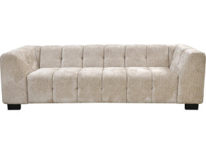 Divano dritto di design in tessuto ciniglia 3 posti "Foch" - Beige
