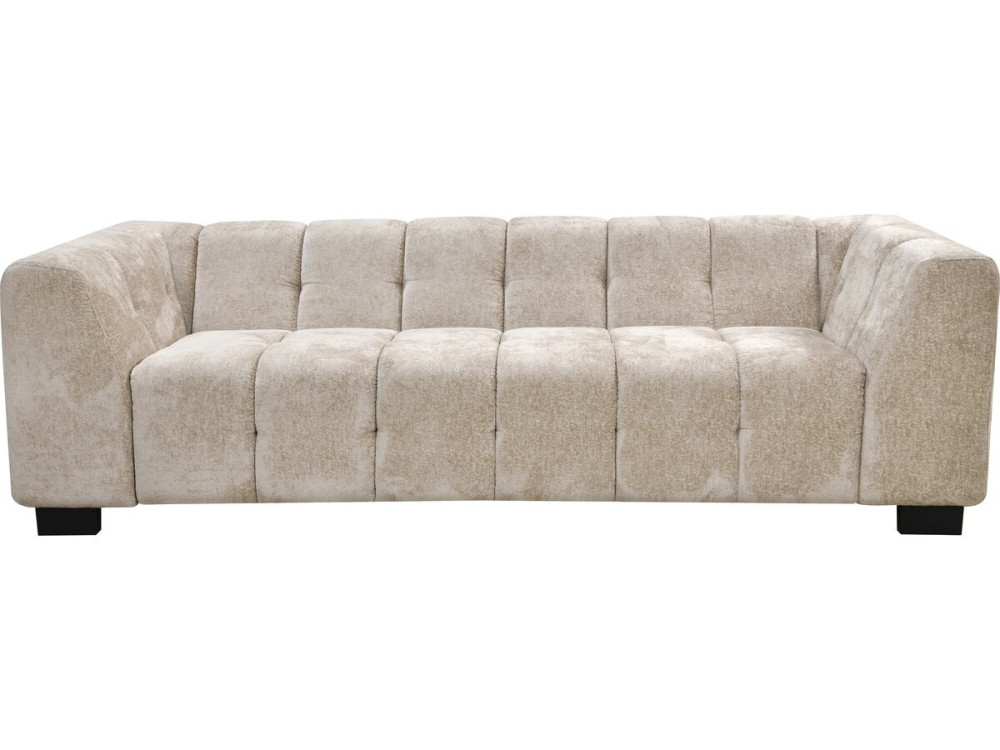 Divano dritto di design in tessuto ciniglia 3 posti "Foch" - Beige