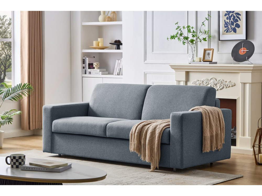 Divano trasformabile in tessuto express "Diana" - letto 140 cm - 3 posti - Grigio