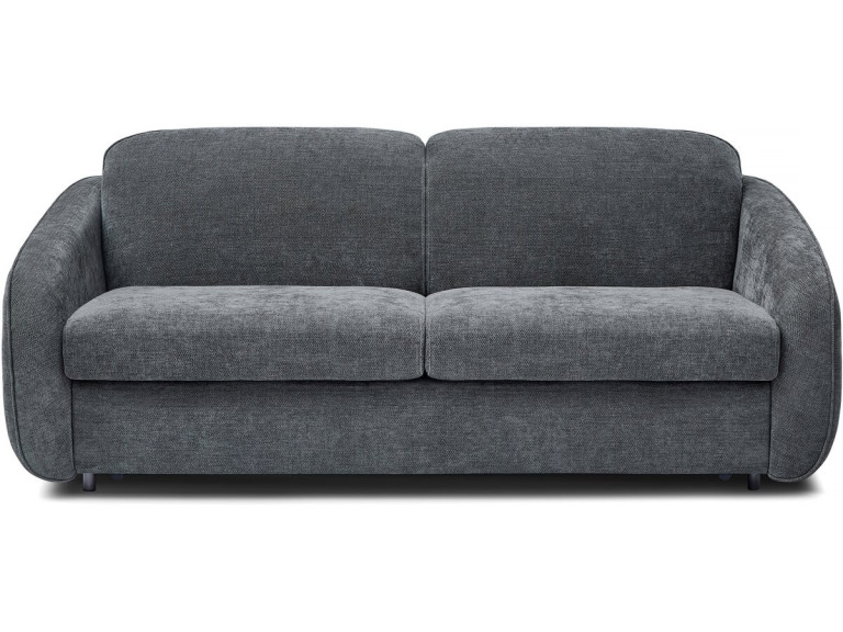 Divano trasformabile express "Laurie" in tessuto testurizzato - letto 140 cm - 3 posti - Grigio