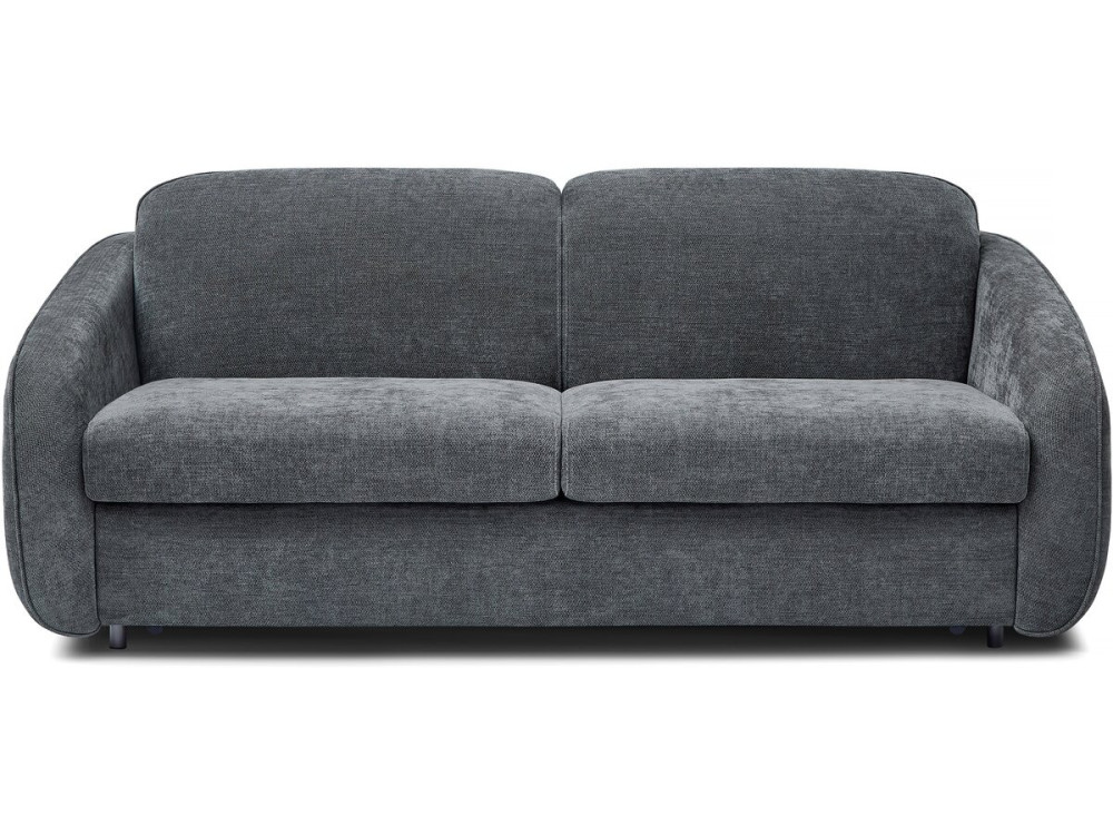 Divano trasformabile express "Laurie" in tessuto testurizzato - letto 140 cm - 3 posti - Grigio