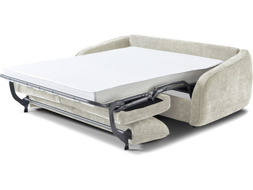 Divano trasformabile express "Laurie" in tessuto testurizzato - letto 140 cm - 3 posti - Beige