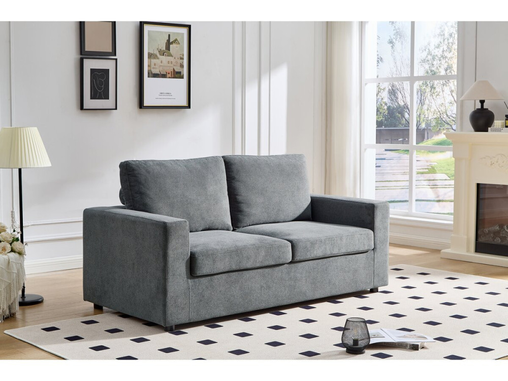 Divano letto "Elena" Express in tessuto - 3 posti - 140 cm - Grigio