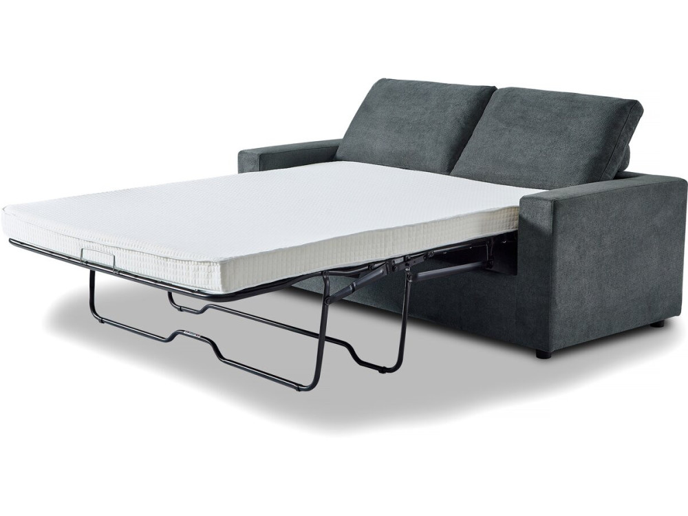 Divano letto "Elena" Express in tessuto - 3 posti - 140 cm - Grigio