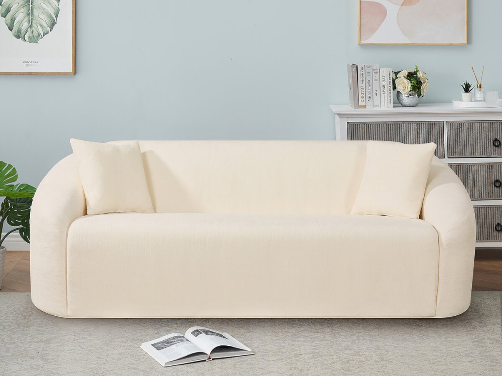 Divano fisso diritto in tessuto "Ondine" - 3 posti - Beige