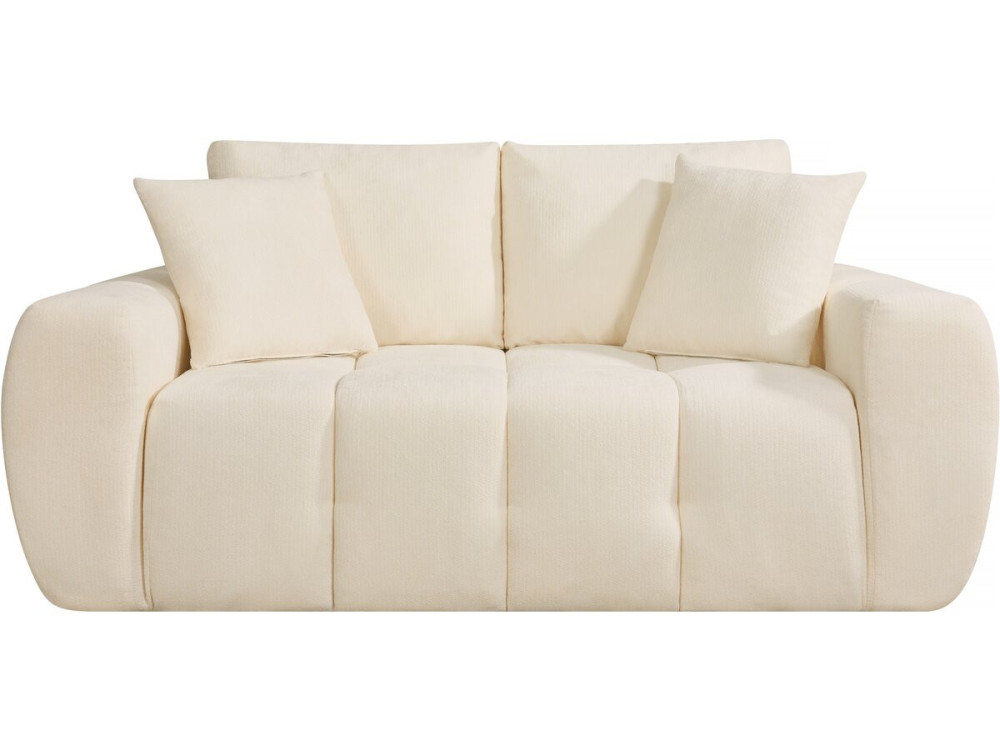 Divano diritto "Léonie" in tessuto a bolle - 2 posti - Beige