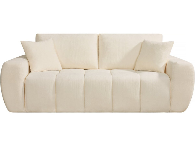 Divano diritto "Léonie" in tessuto a bolle - 3 posti - Beige