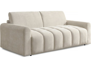 Divano letto trasformabile espresso "Isadora" - Materasso 18 cm - Lenzuolo 140 cm - 3 posti - Beige