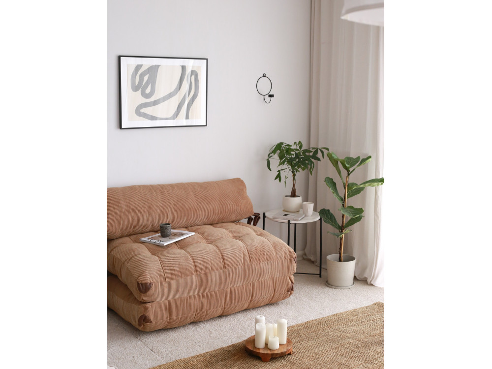 Divano letto in tessuto "Fold" a 2 posti - 120 x 75 x 79 cm - Marrone