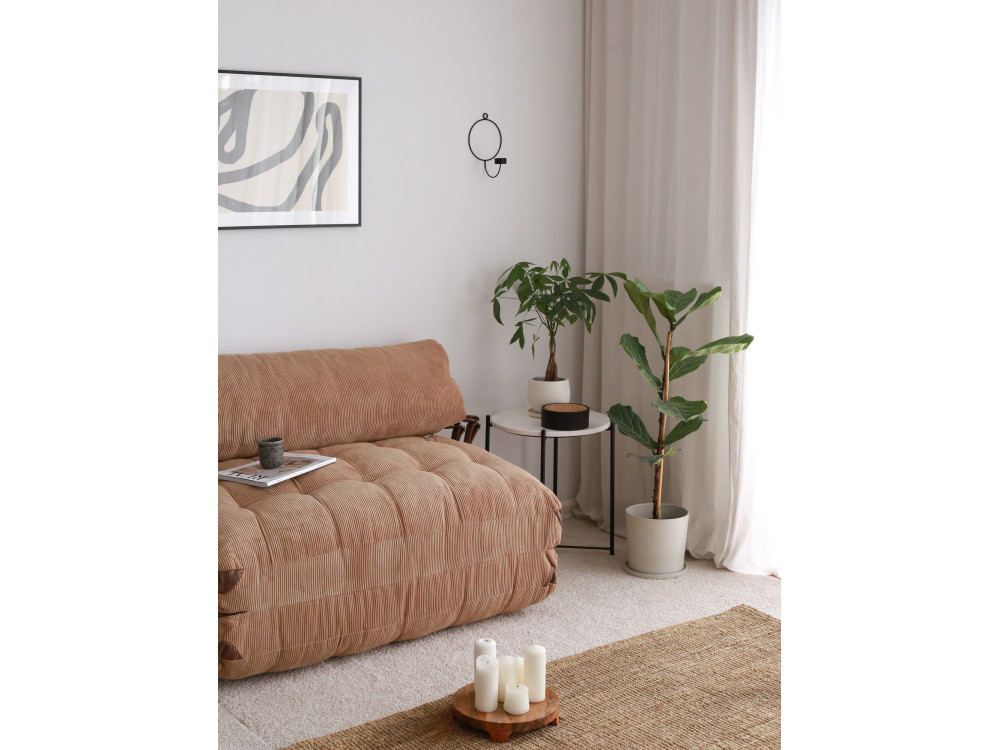 Divano letto in tessuto "Fold" a 2 posti - 120 x 75 x 79 cm - Marrone