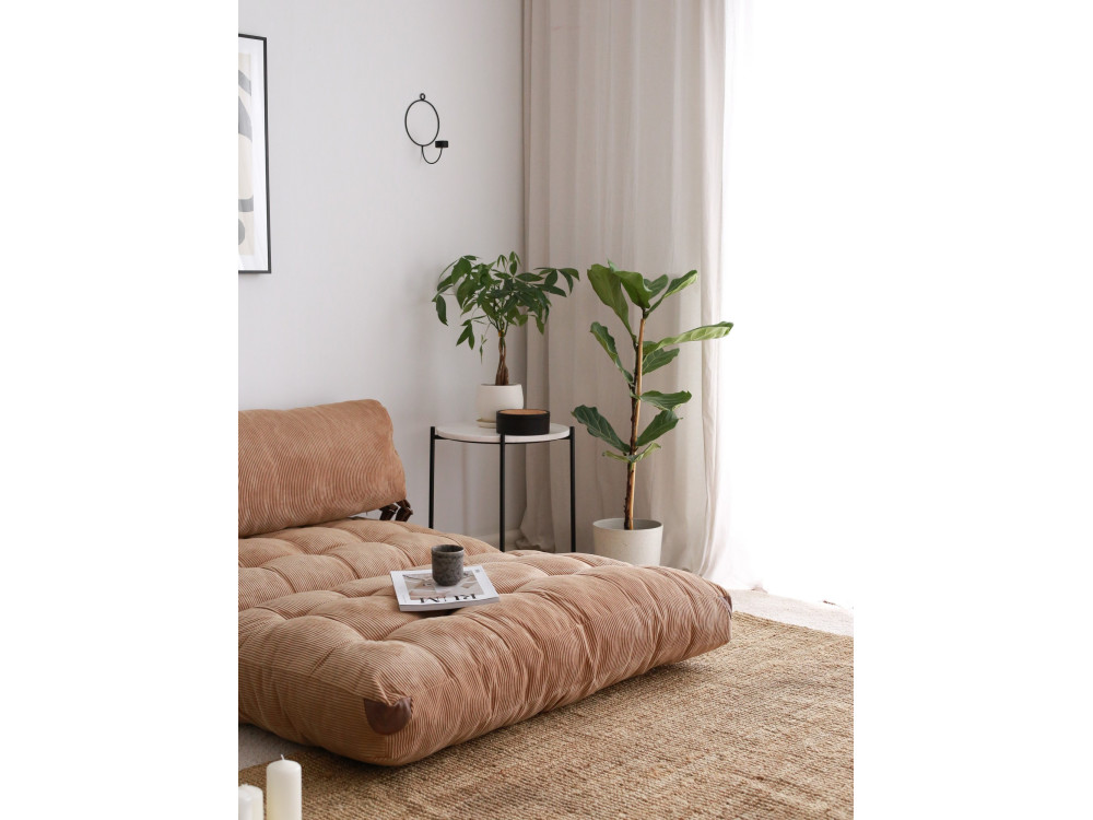 Divano letto in tessuto "Fold" a 2 posti - 120 x 75 x 79 cm - Marrone