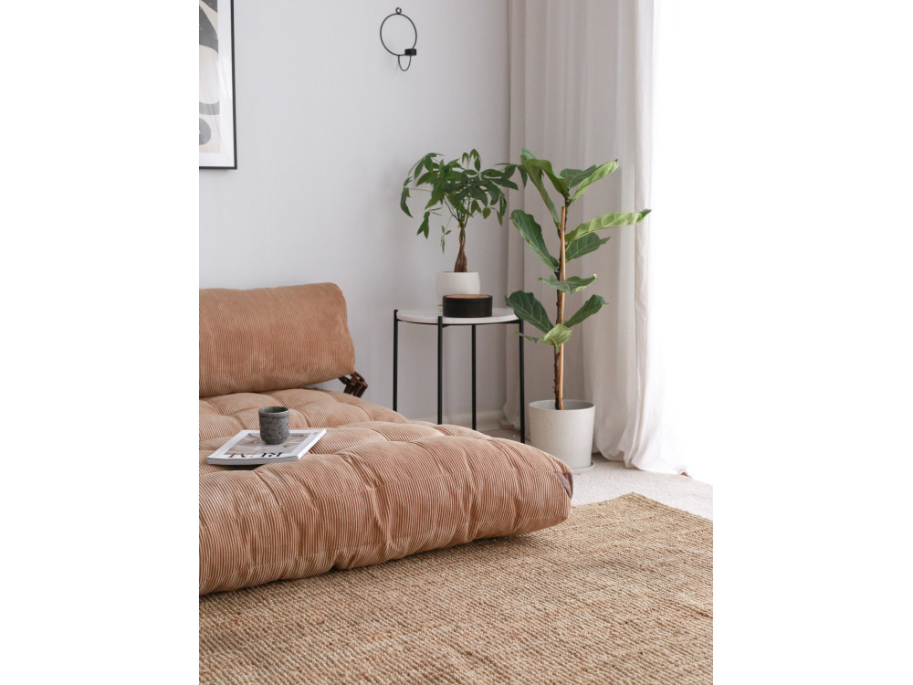 Divano letto in tessuto "Fold" a 2 posti - 120 x 75 x 79 cm - Marrone