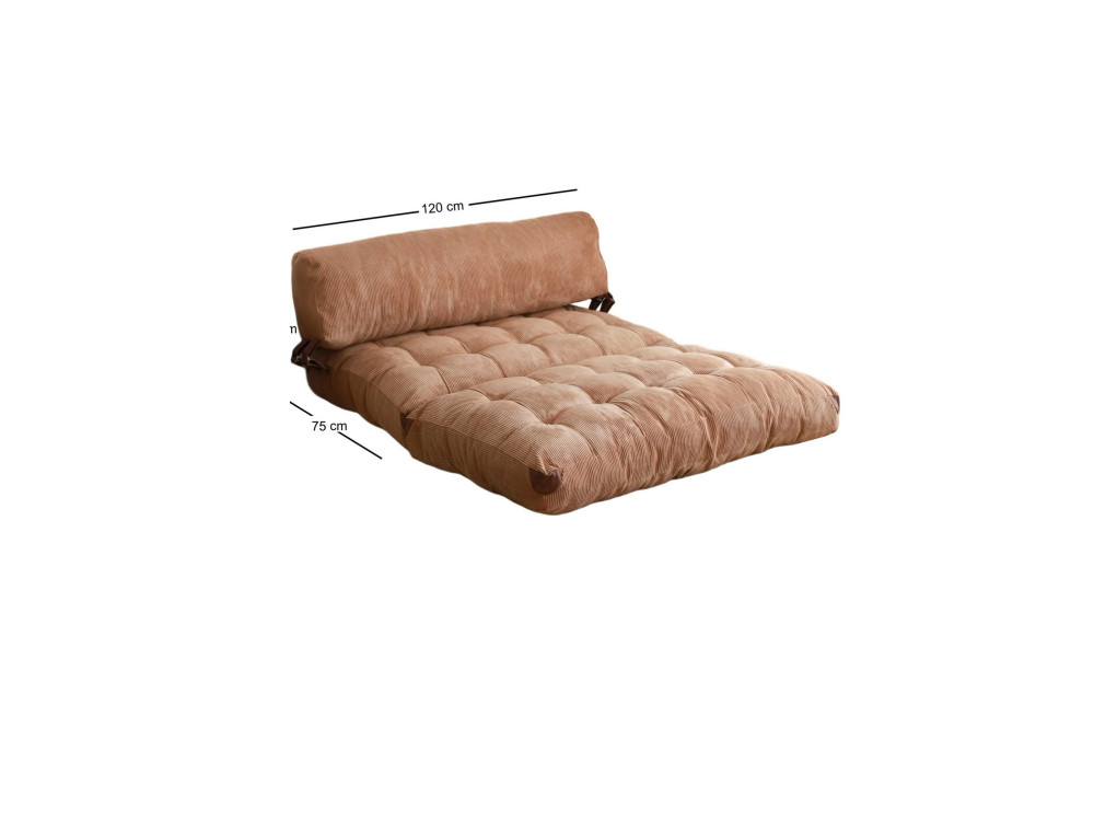 Divano letto in tessuto "Fold" a 2 posti - 120 x 75 x 79 cm - Marrone