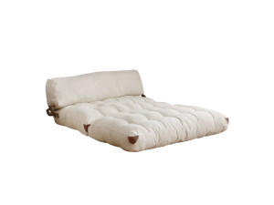 Divano letto a 2 posti in tessuto "Fold" - 120 x 75 x 79 cm - Crema