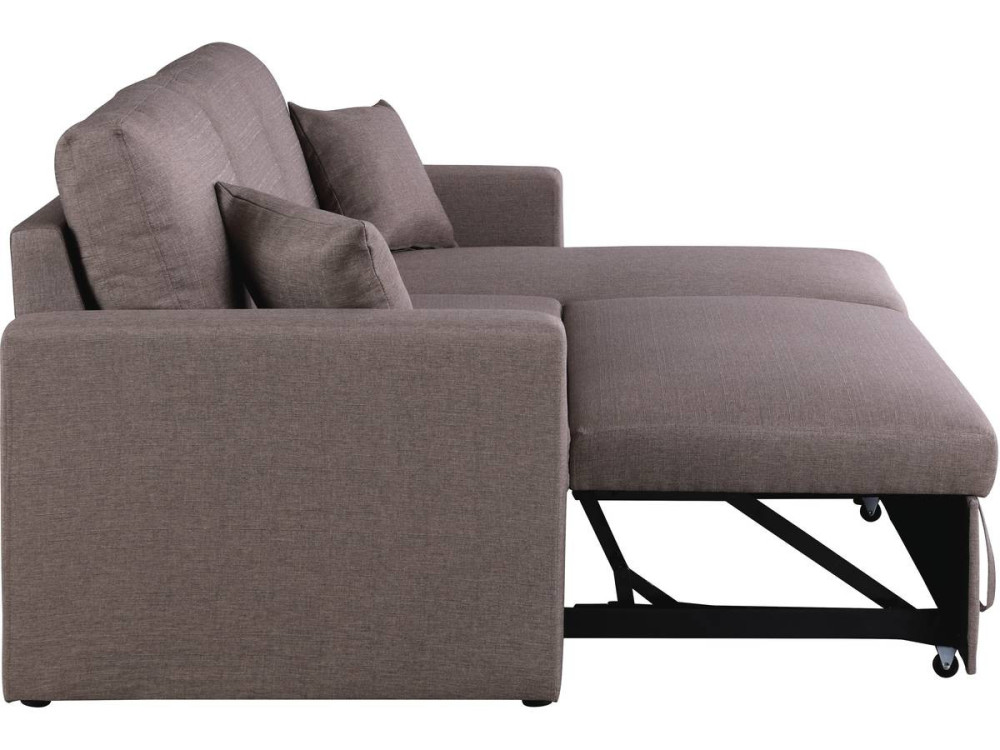 Divano ad angolo trasformabile con contenitore "Alain" - 221 x 145 x 85 cm - 3 posti a sedere - Taupe