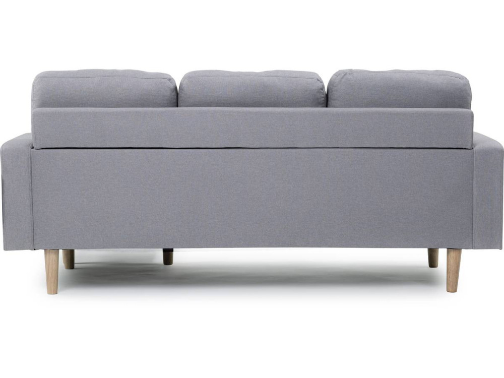 Divano angolare reversibile in tessuto "Gabby" - 3 posti - Grigio chiaro