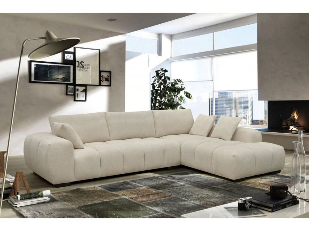 Divano angolare in tessuto “Monceau” - 3 posti - Beige