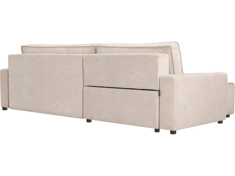 Divano letto angolare in tessuto testurizzato "Montaigne" - 4 posti - Beige