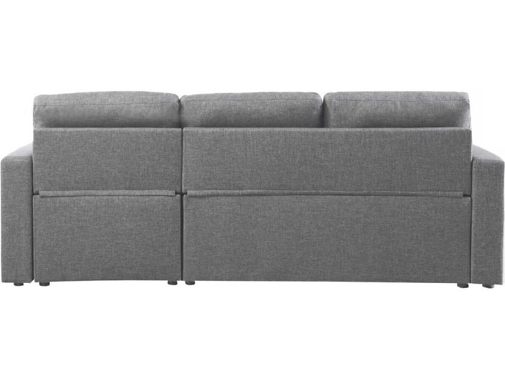 Divano angolare trasformabile/reversibile con cassapanca "Alain II" - 3 posti - Grigio chiaro