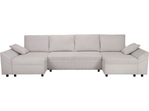 Divano angolare panoramico in velluto a coste “Vaugirard II” - 5 posti - Beige