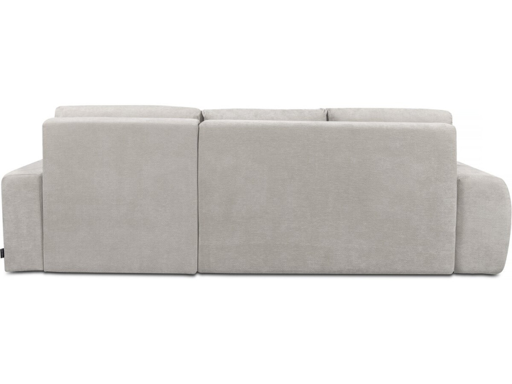 Divano letto angolare destro in tessuto ciniglia "Verneuil" - 3 posti - Beige