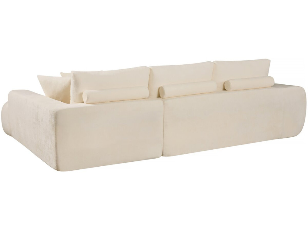 Divano angolare destro "Sidonie" in tessuto a bolle - 4 posti - Beige
