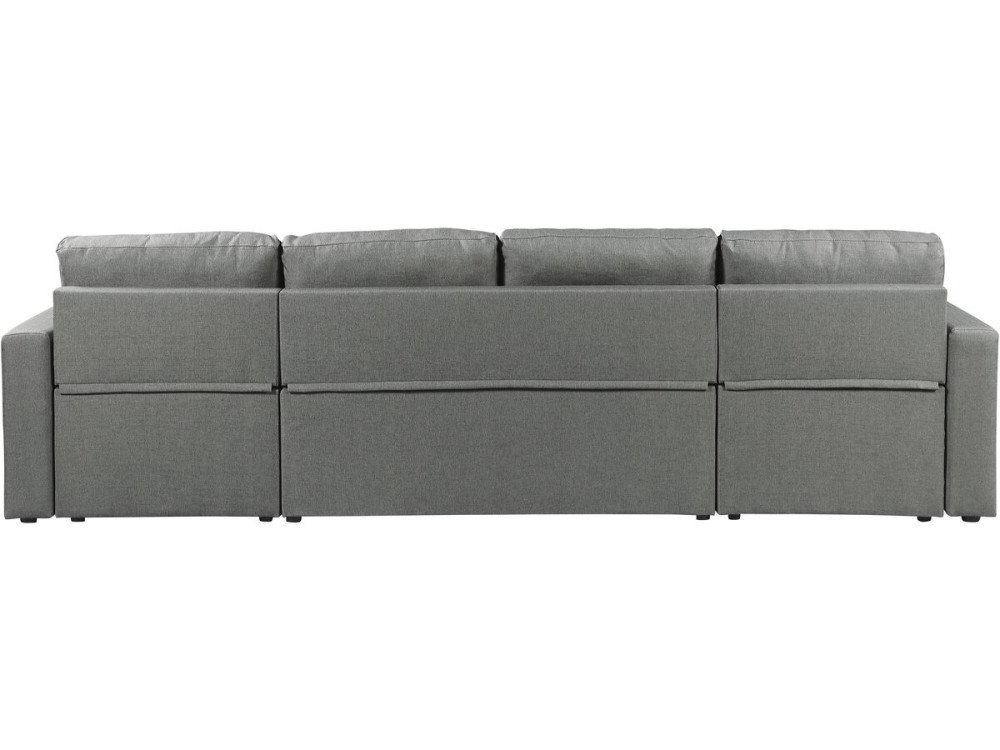 Divano letto angolare panoramico "Alain" in tessuto - 4 posti - Grigio